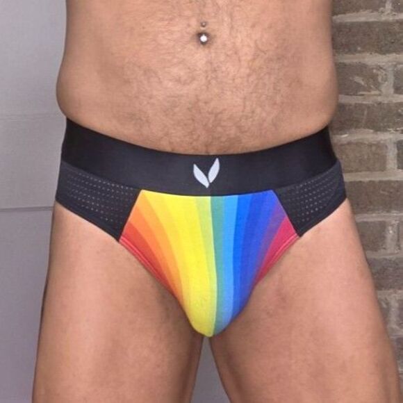 BUNNIES Rainbow Pouch Mesh Briefs - Black - Picture 3 of 5